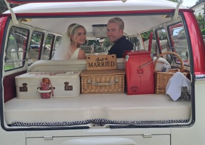 Wedding Camper van happy couple